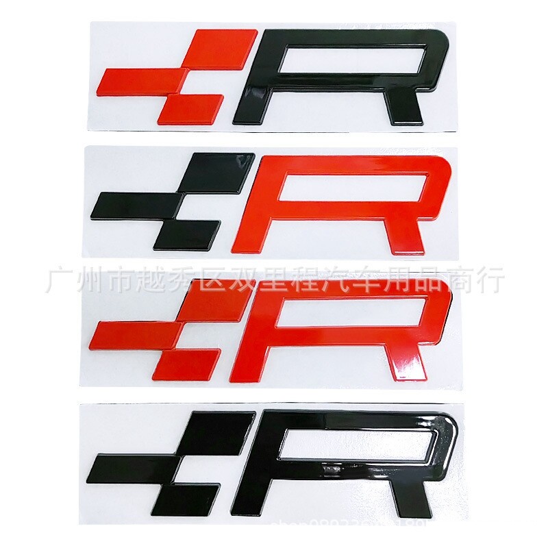 For Vw Volkswagen Racing Flag R Logo Fender Side Emblem Car Back