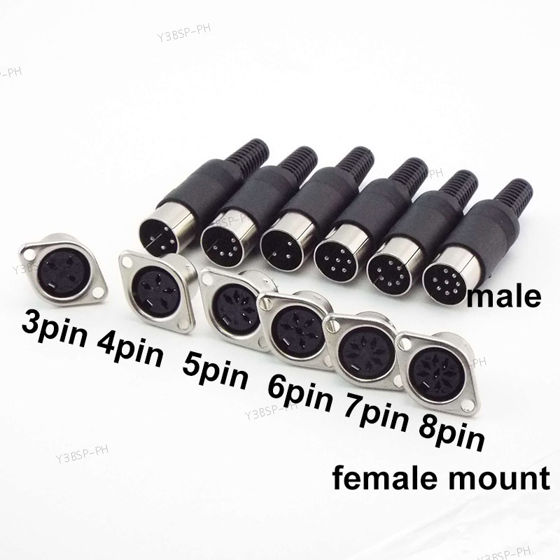 Din 3 4 5 6 7 8 Pin Core Male Female Connector Power Plug Plastic