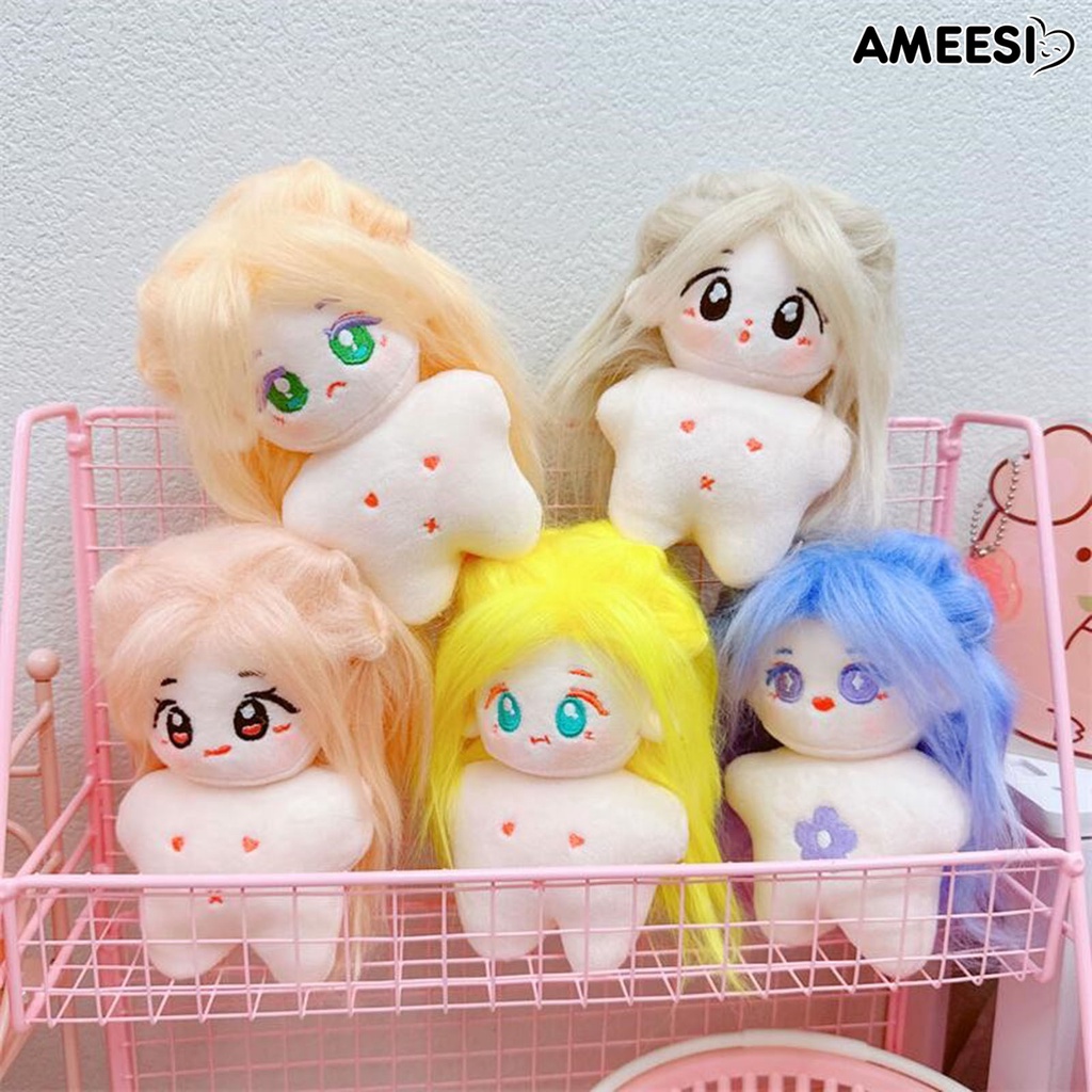 Ameesi 10CM Naked Cotton Doll Colorful Hair DIY Hairstyles Cute Big