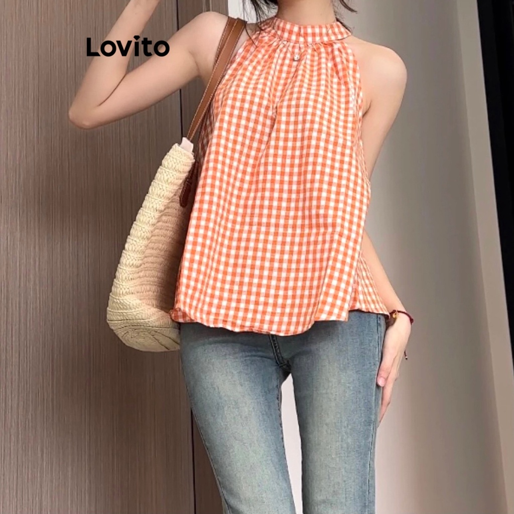 Lovito Women Ruched Tank Top Lne Shopee Philippines