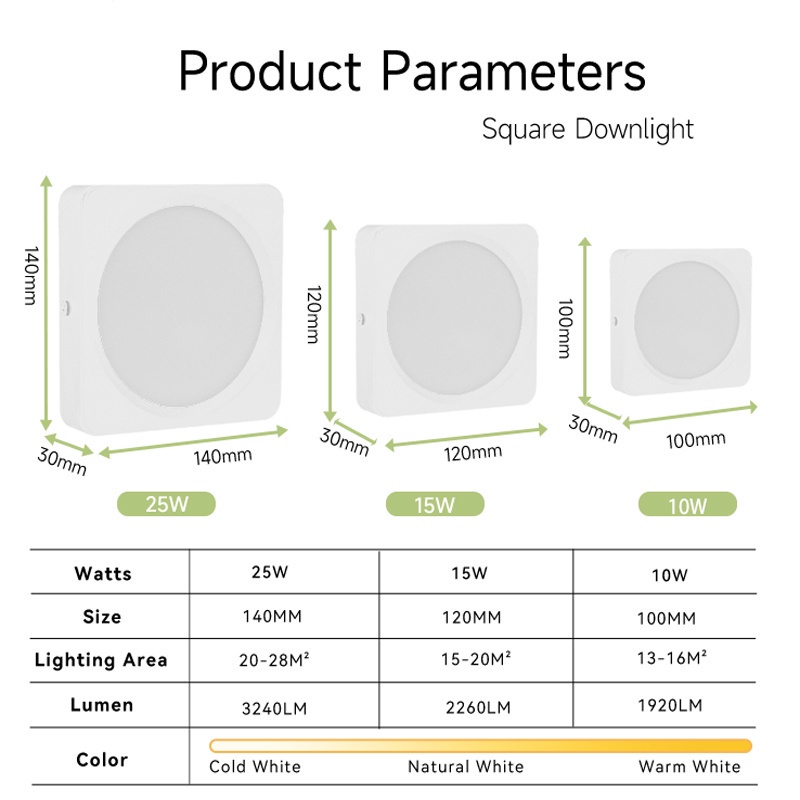 LED Downlight Ceiling Light Surface Mounted Pin Light Square Round Led