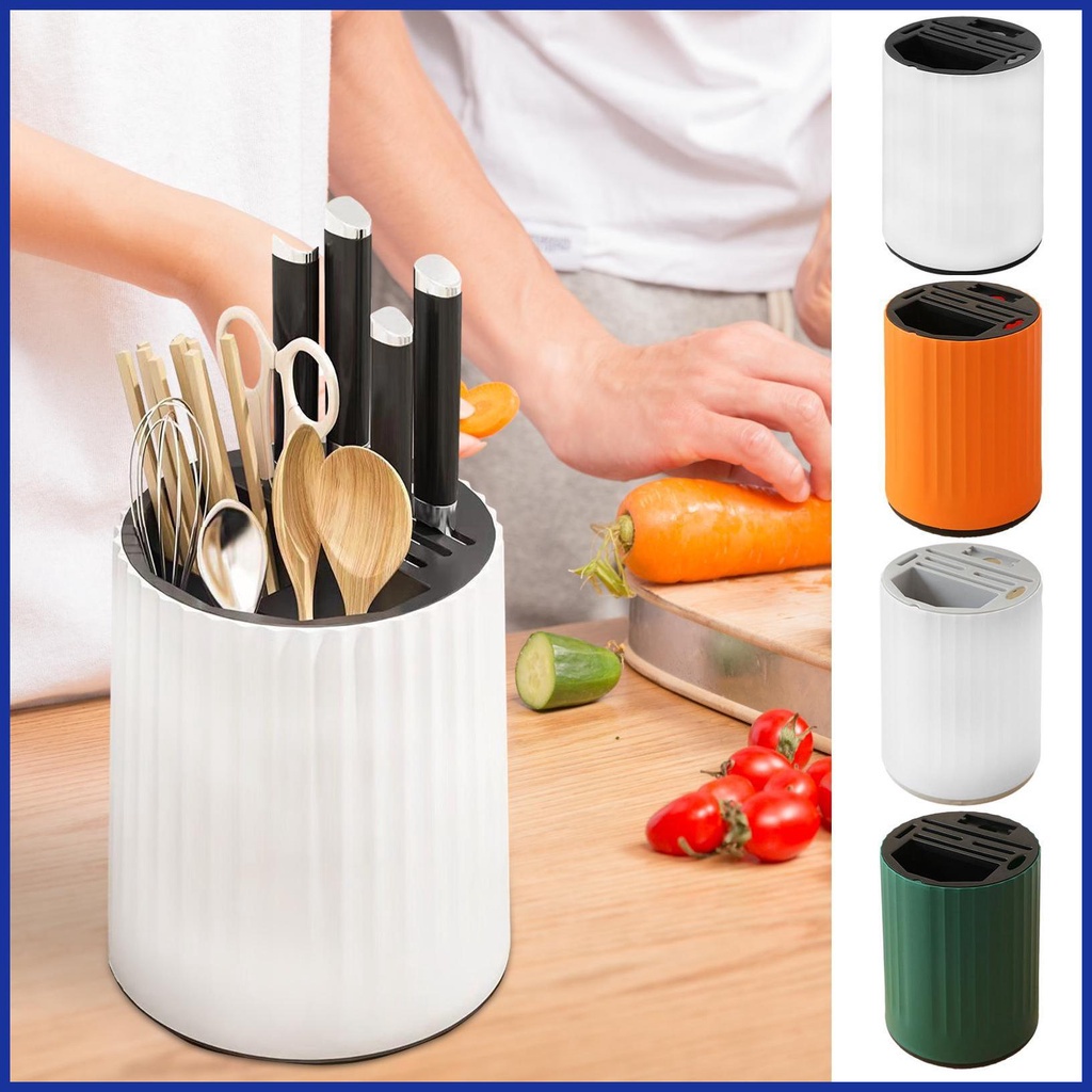 Hekkaw Kitchen Rotating Knives Holder Degree Rotating Chopsticks