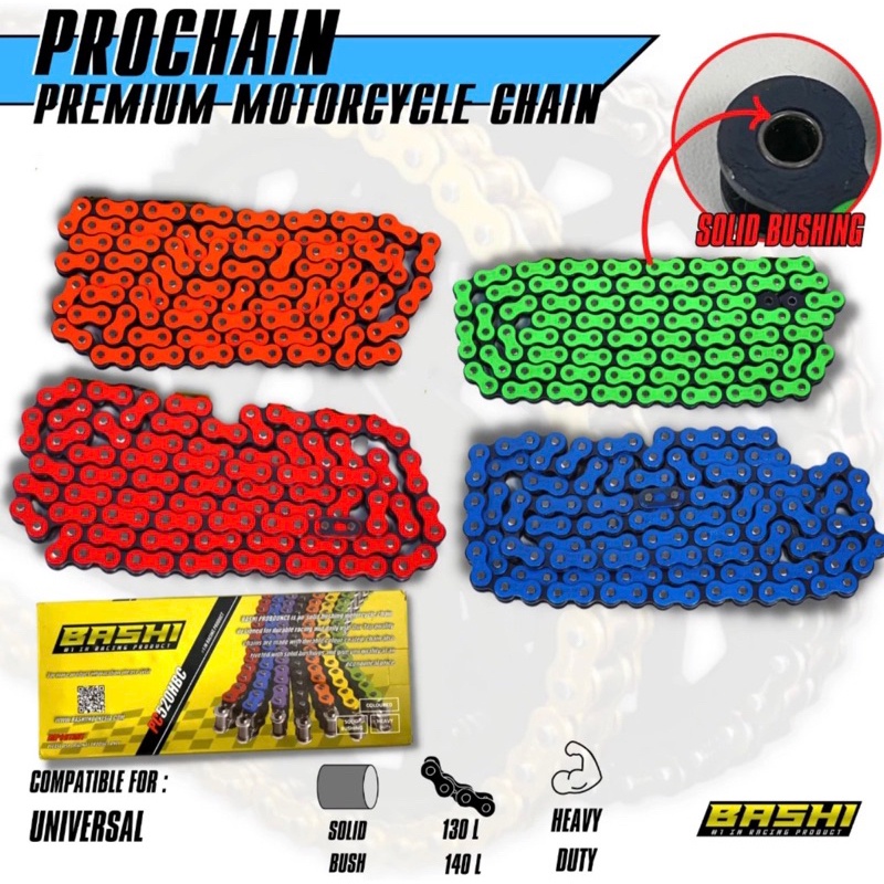 Motorcycle Chain Color Chain Heavy Duty Solid Bushing By Bashi Prochain