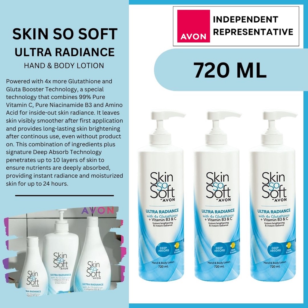 Avon Skin So Soft Ultra Radiance With X Glutathione Ml Shopee