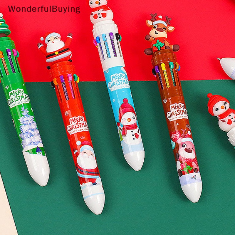 Wbph Belle Colors Cute Christmas Ballpoint Pen Kawaii Cartoon Santa