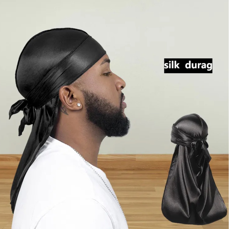 Pirate Hat Silky Durag For Men Women Headwrap Durags Headscarf Soft Cap