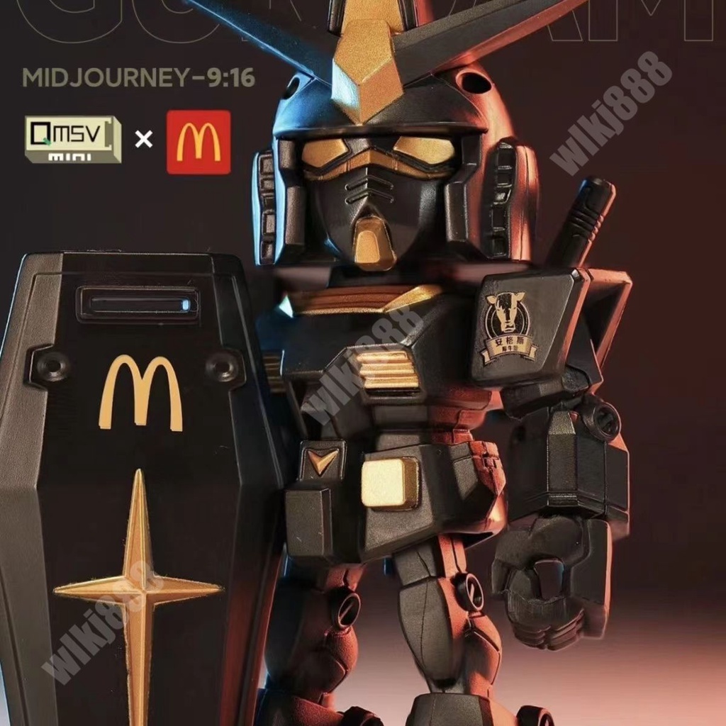 Qmsv Mini Gundam Co Brand Mcdonalds Black Gold Rx Gundam Ver Angus