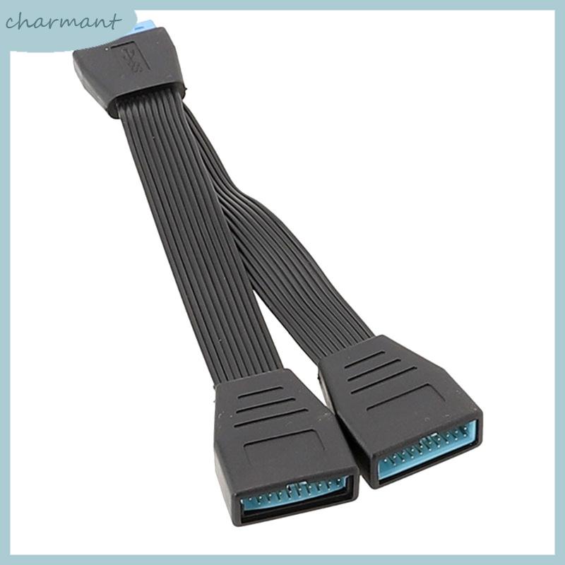 Char 1 To 2 Motherboard USB 3 0 Header Splitter Cable 15cm 19Pin