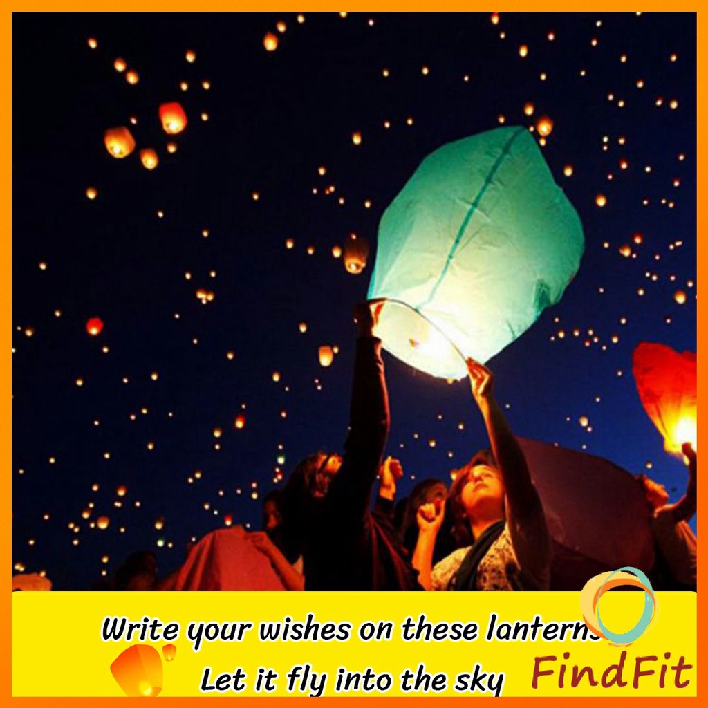 Findfit Diy Flying Wishing Lamp Chinese Lantern Sky Lanterns Kongming