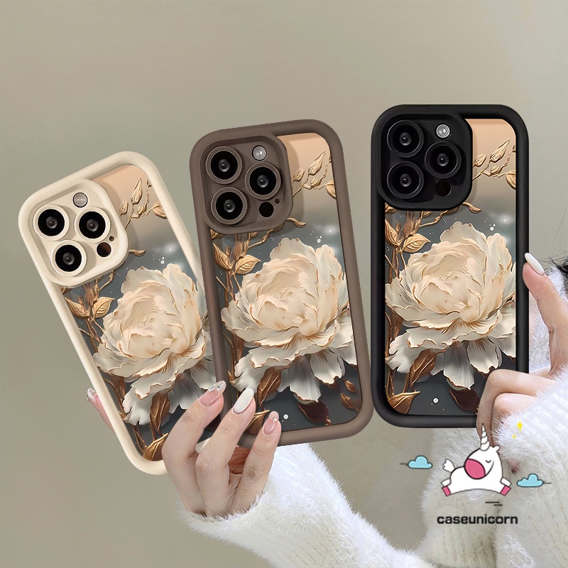 Romantic White Art Peony Flowers Case For Redmi 10 13C 9C 12 12C 9A 10C