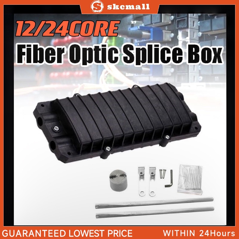 12 24 Core Fiber Enclosure Case 2 IN 2 OUT Horizontal Optical Fibre