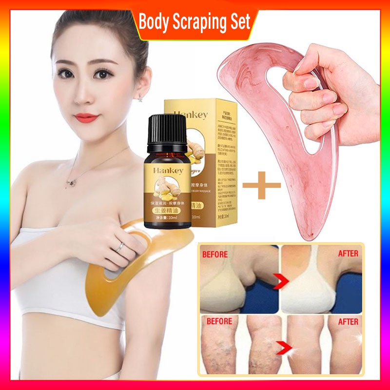 Body Massage Guasha Slimming Tummy Ginger Oil Lymphatic Drainage