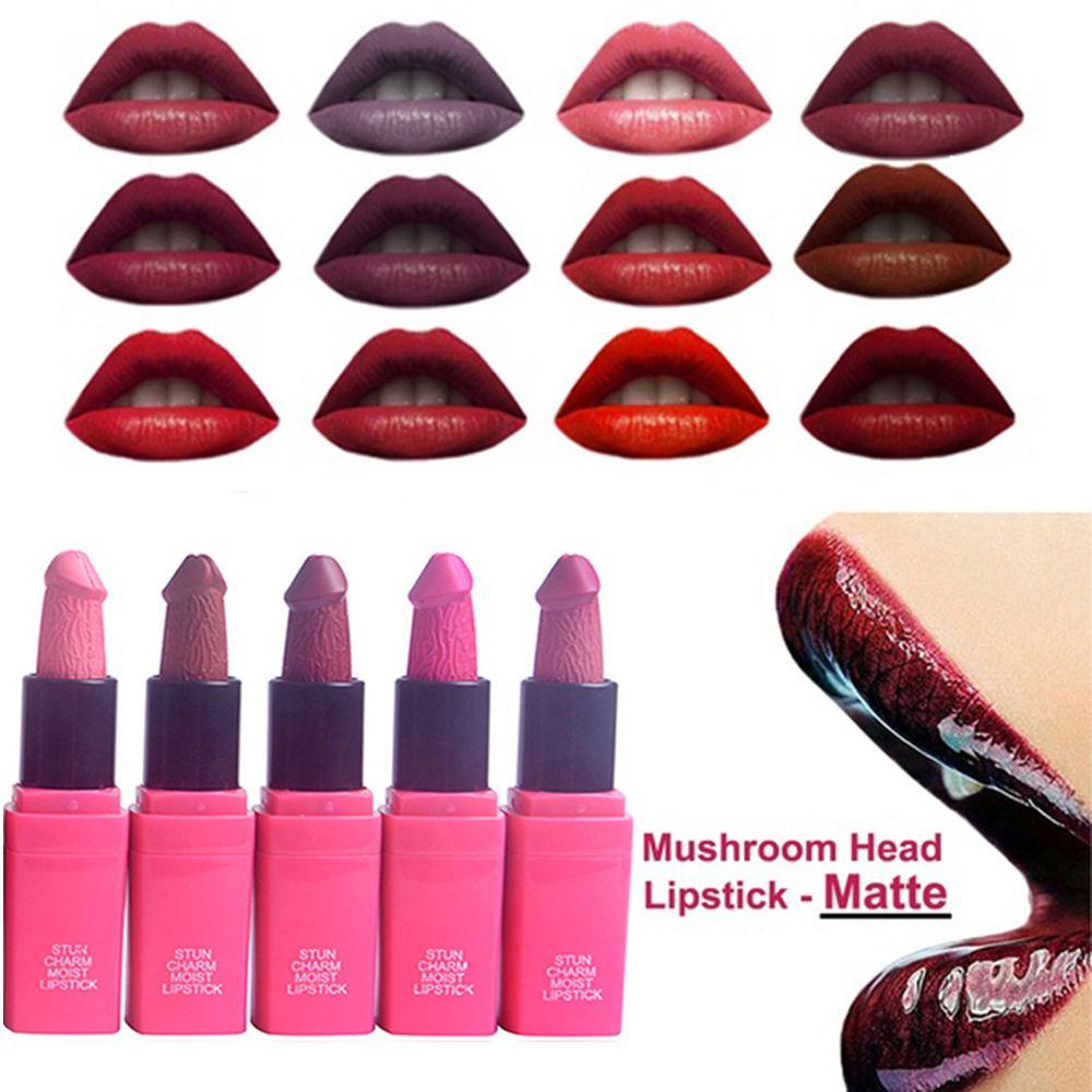 Daron Colors Lipstick Long Lasting Rouge Mushroom Head Shaped