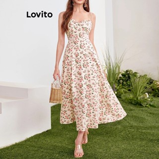 Lovito Women Boho Ditsy Floral Pattern Dress L71ED281 Multi Color