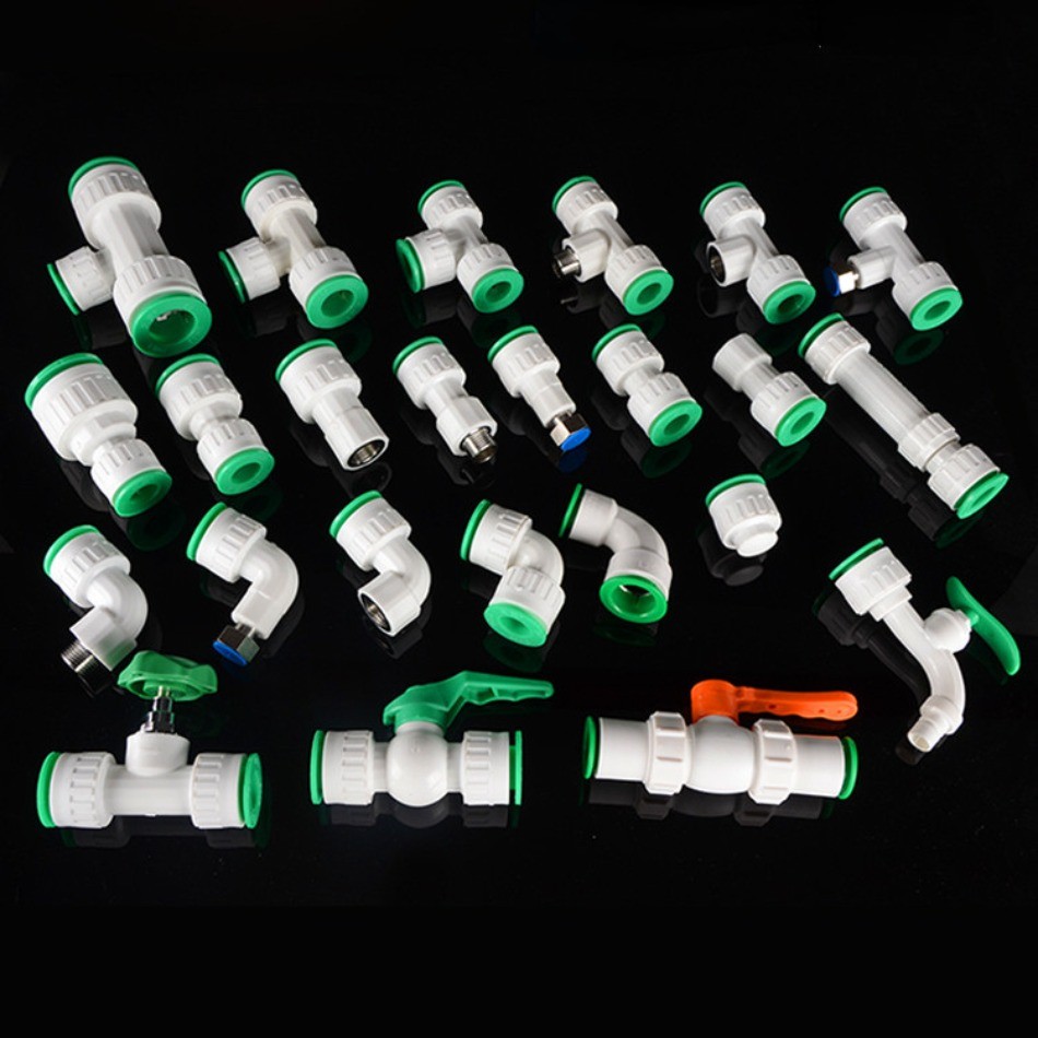 KZS Hot Melt Free PPR Water Pipe Quick Connector 4 Points 6 Points 3cm In Line Quick Connector