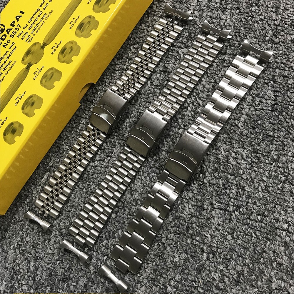 19 20mm 22mm Sidth Full Stainless Steel Seiko WatchBand Strap Silver