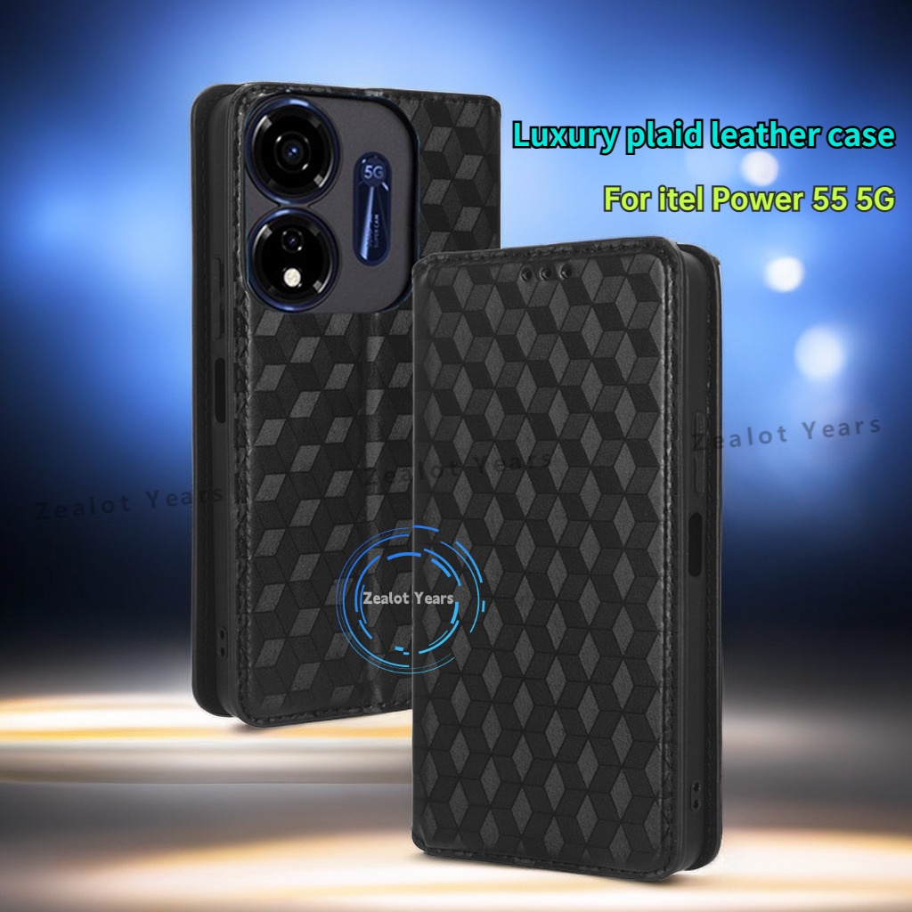 Casing For For Itel Power G P Power Luxury Leather Flip Case