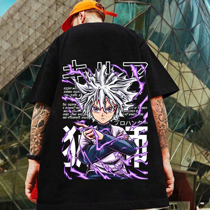 Killua Zoldyck Hunter X Hunter Anime T Shirts Printed Cotton Aesthetic