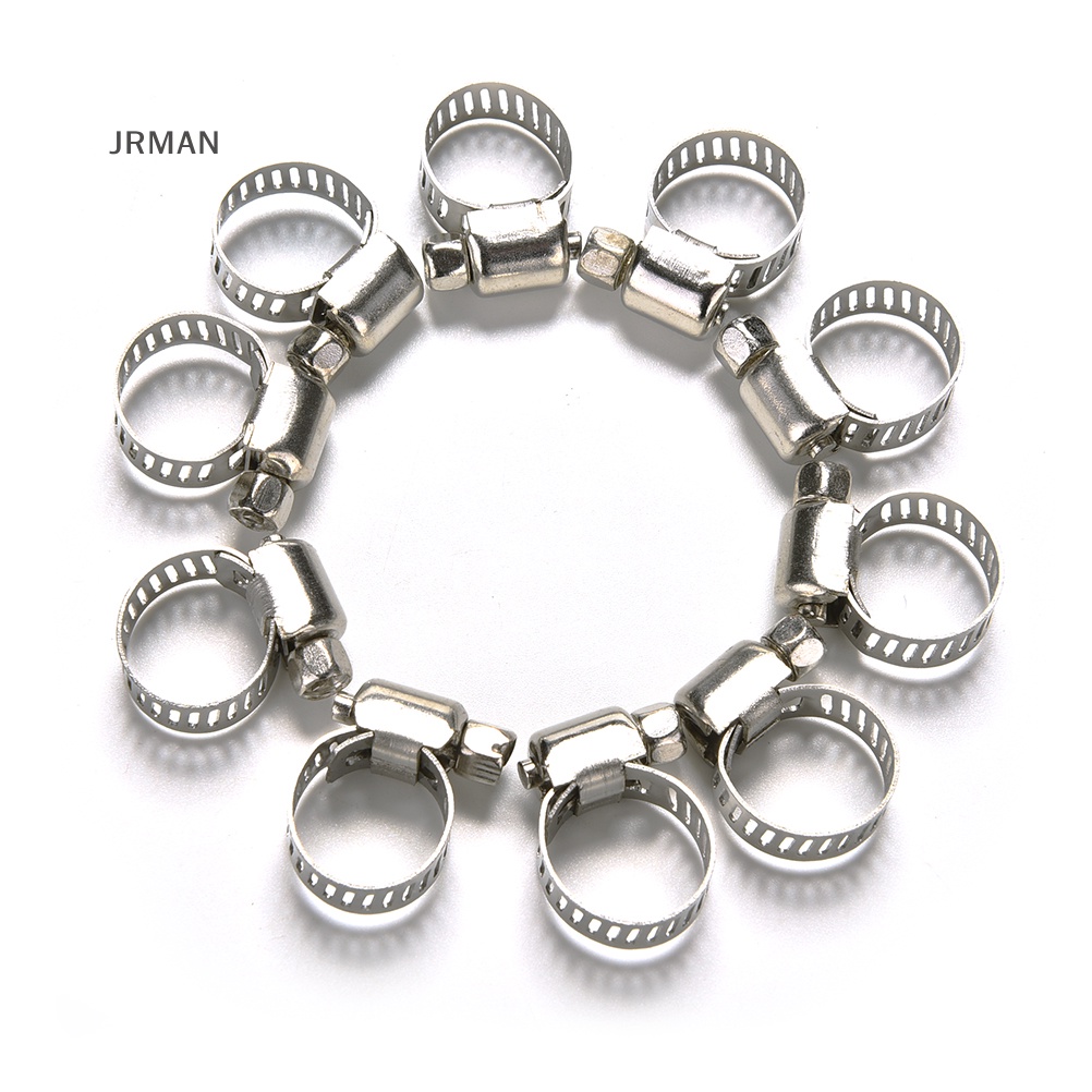 JRMAN 10PCS Cars Motorcycle Fuel Line Jubilee Hose Clamp Petrol Pipe