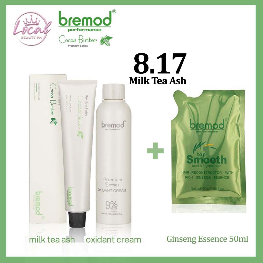 Bremod Hair Color 8 17 Milk Tea Ash Cocoa Butter Oxidizer 3 6 9 12