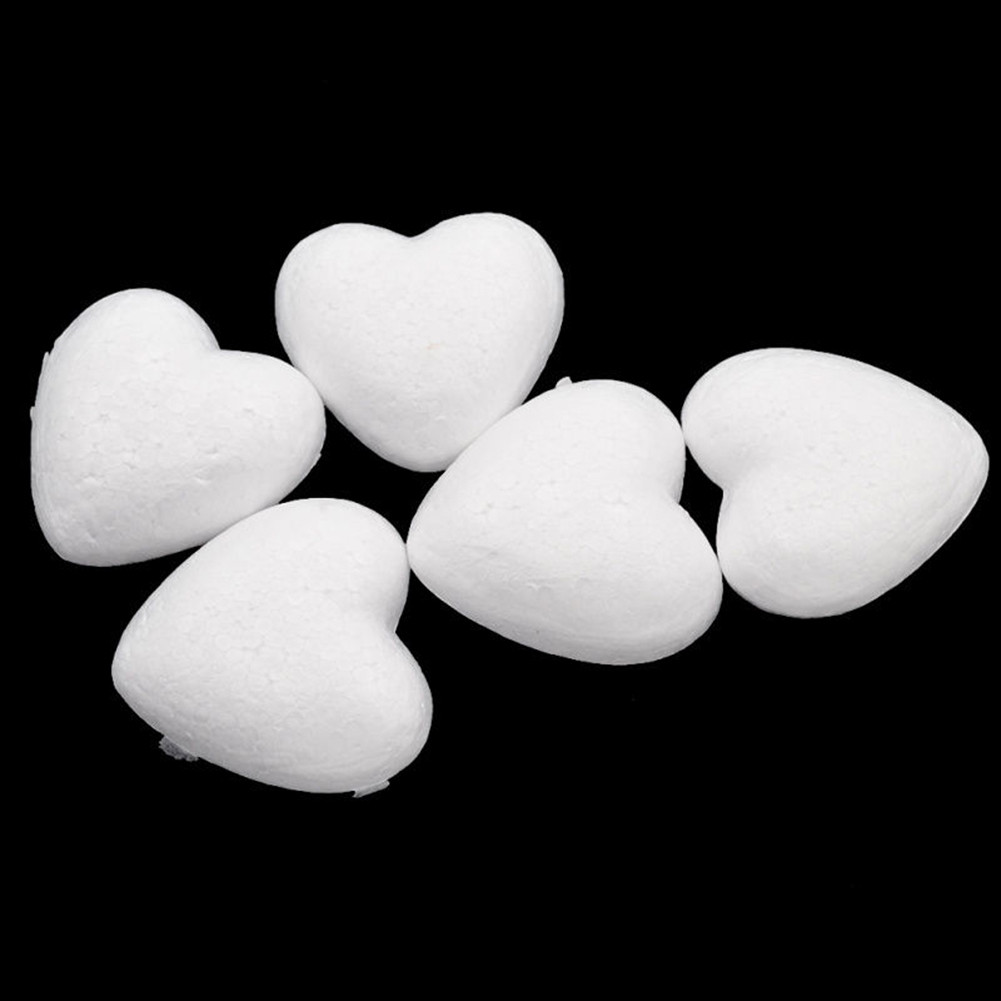 White Foam Styrofoam Polystyrene Modelling Diy Craft Heart Shape Party