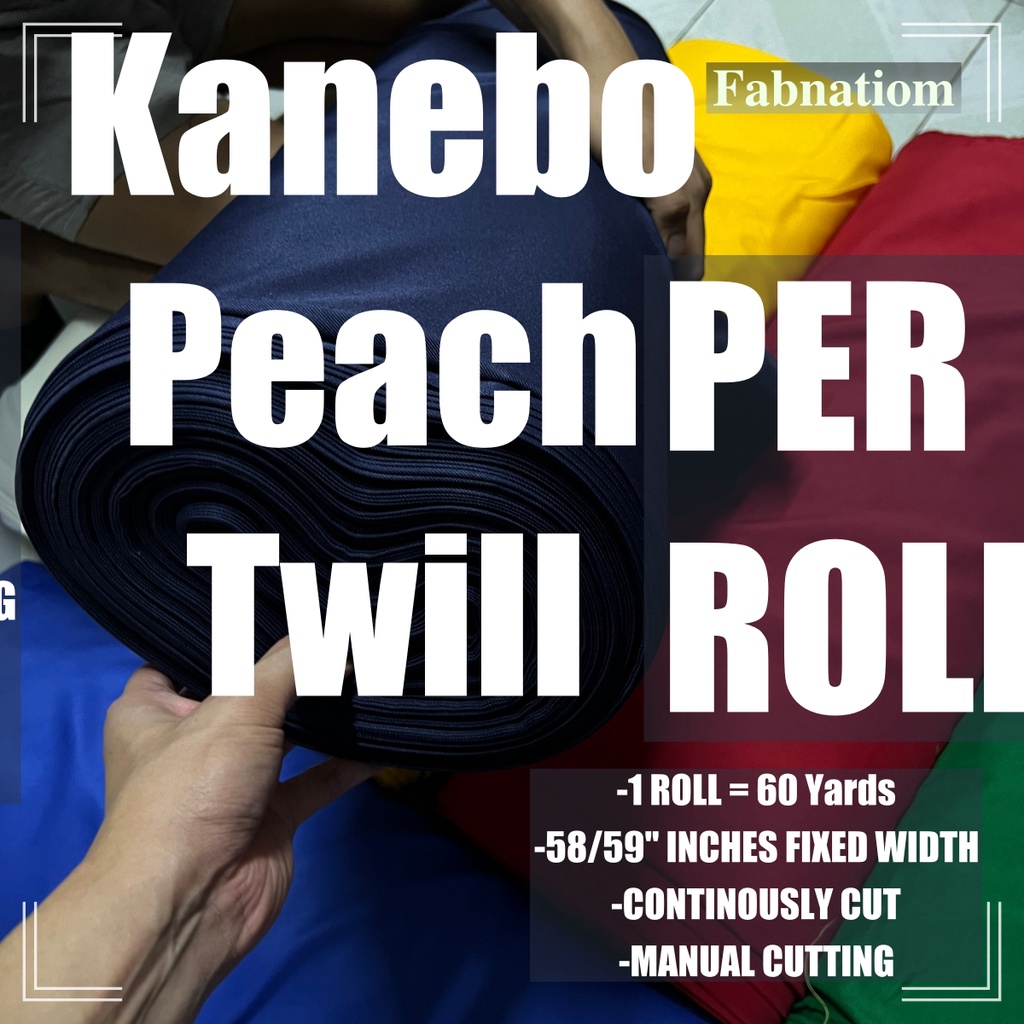 Peach Twill Per Roll Yards Fabric Cloth Kanebo Raw Tela Inch