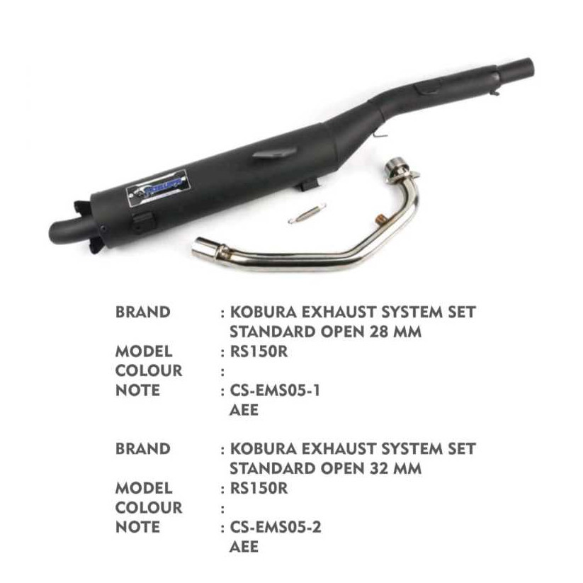 KOBURA HONDA RS150R 28MM 32MM BACK TRU Exhaust System Set Standard Open