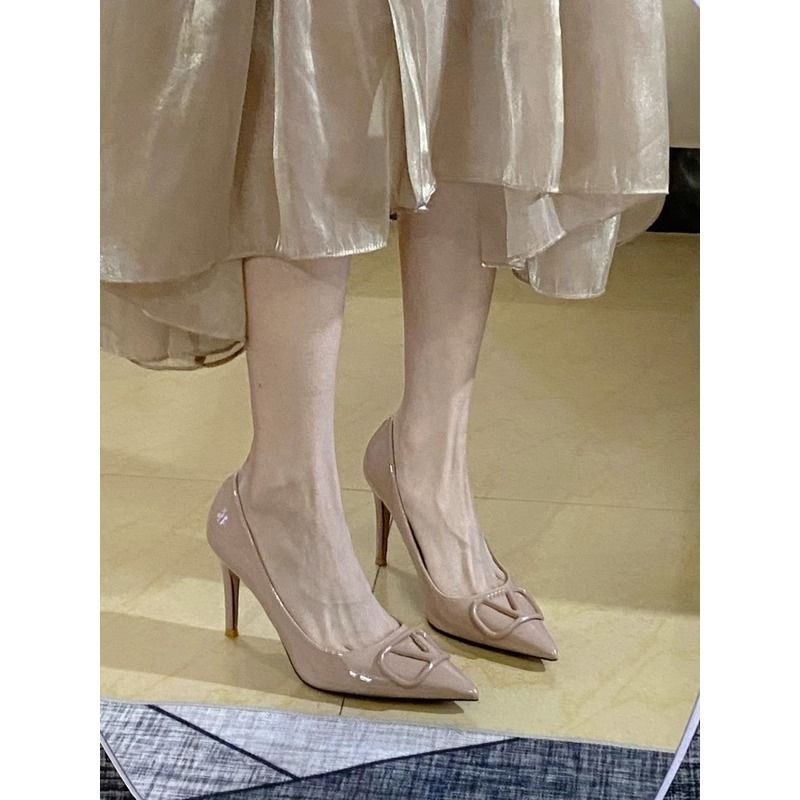 New French Style Nude High Heels Women S Shallow Mouth Wedding