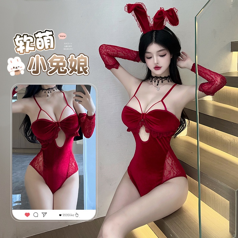 Sexy Lingerie Bunny Uniform Seductive Flirting Sexy Siamese Pajamas