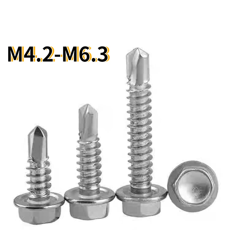 XNY 410 Stainless Steel Outer Hexagon Self Tapping Drill Tail Screw