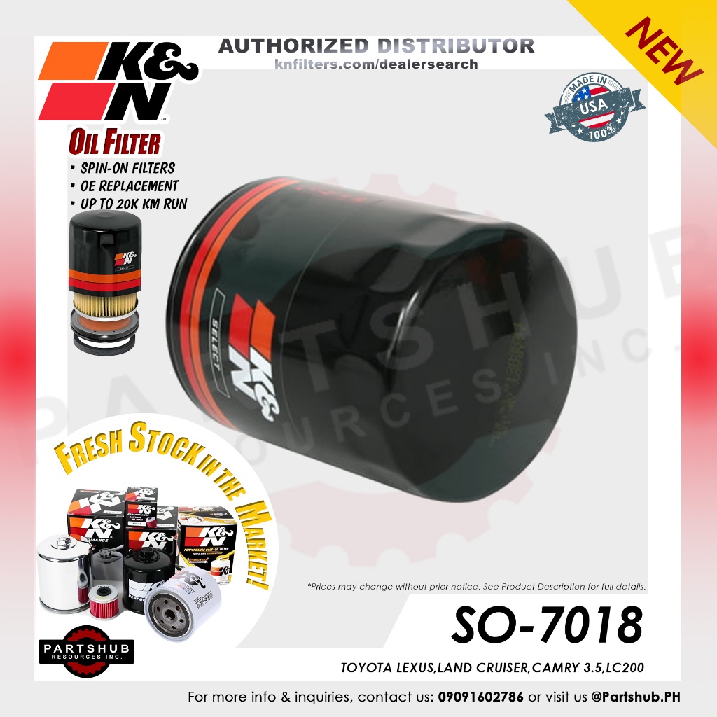 Hot Sale K N Oil Filter So Toyota Lexus Land Cruiser Camry