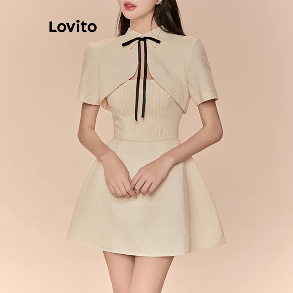 Lovito Women Casual Plain Lace Up Skirt Sets L Ad Shopee Philippines