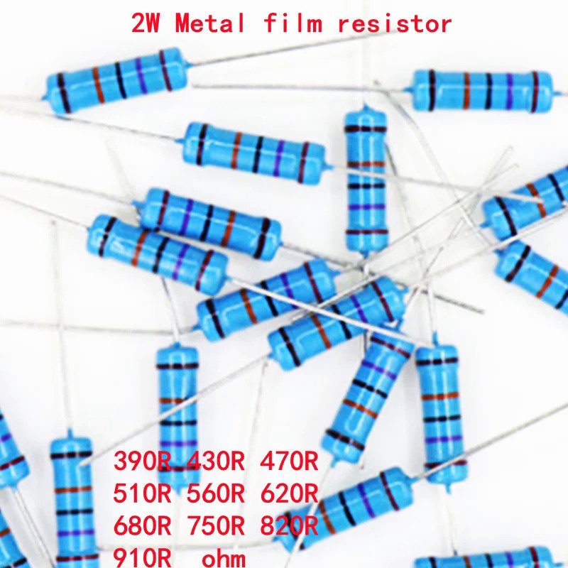 20pcs 2W Metal Film Resistor 1 390R 430R 470R 510R 560R 620R 680R 820R