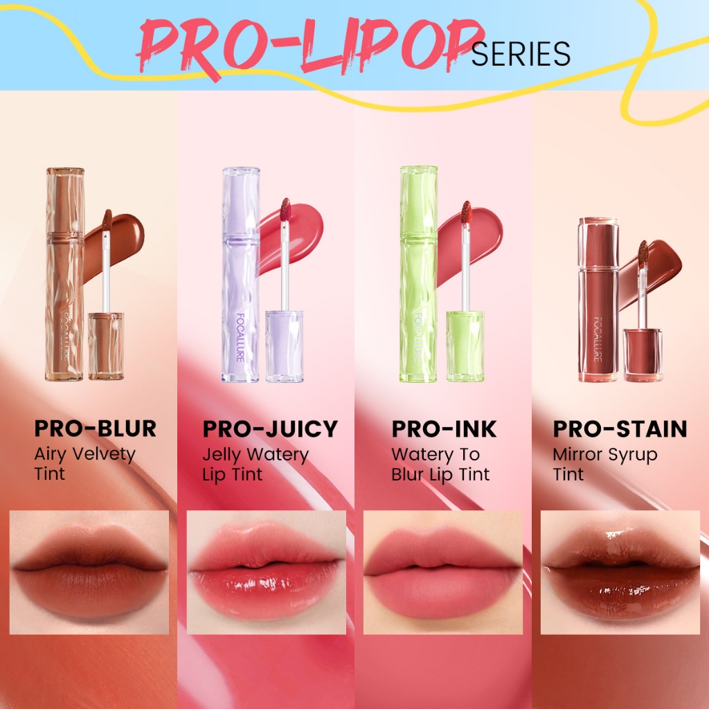 FOCALLURE 9ToMeetFocallure X Pro Lipop 2pcs Lip Tint Set Watery Airy