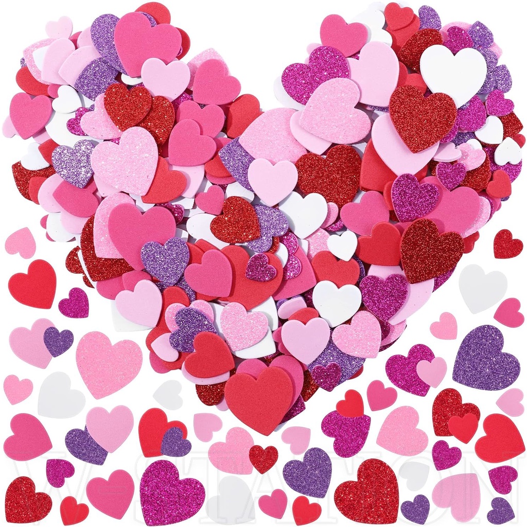 Pieces Valentine S Day Heart Foam Stickers Heart Scrapbook