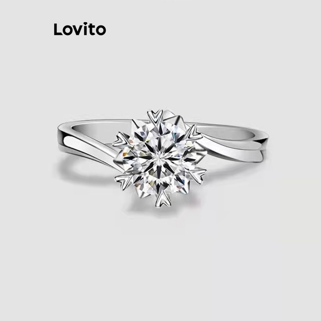 Lovito Women Casual Plain Metal Rings L63AD041 Silver Shopee