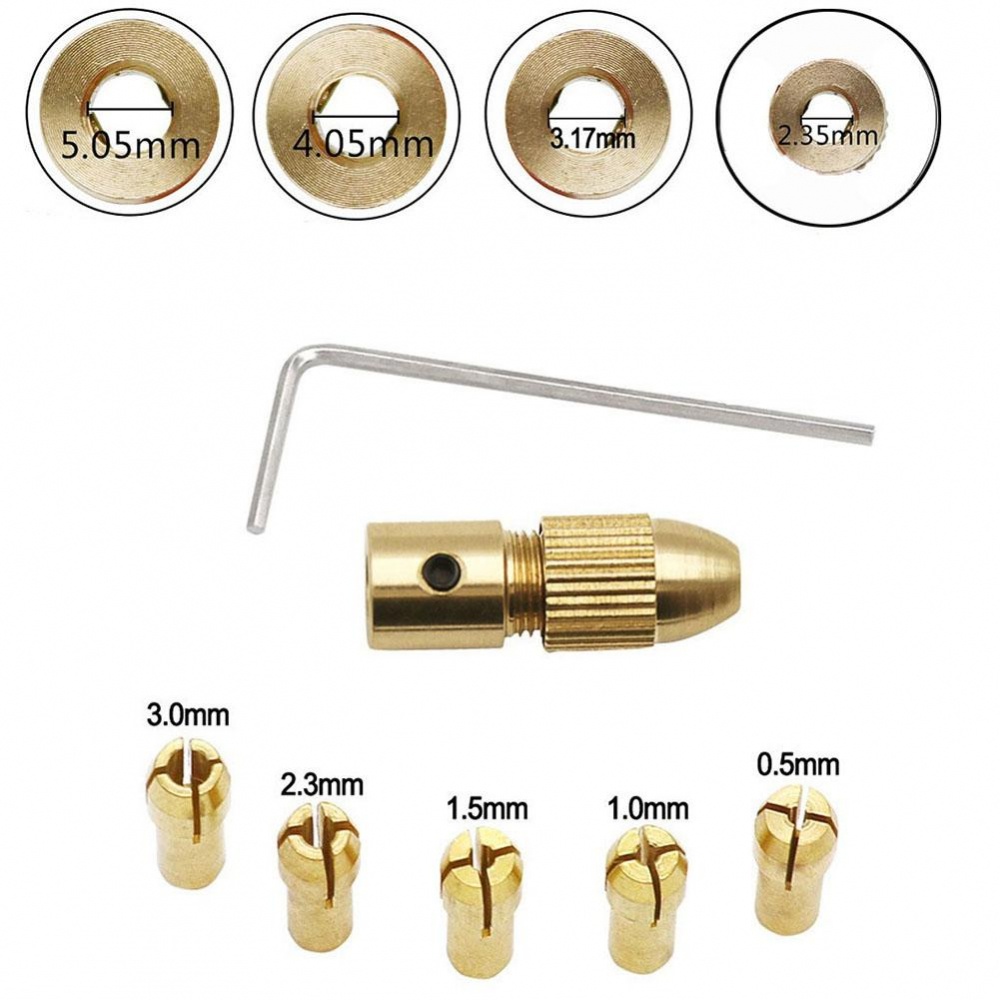 Brass Collet Mini Drill Chucks Adapter For Pcb Circuit Board Efficient