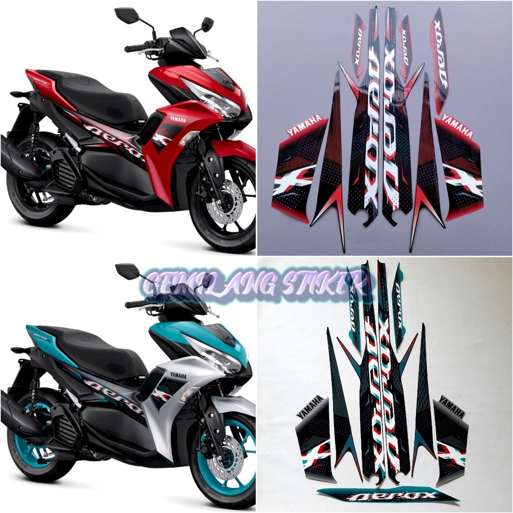 Striping Decal Polet Sticker Yamaha Aerox Vva 155 2022 2023 Fullset