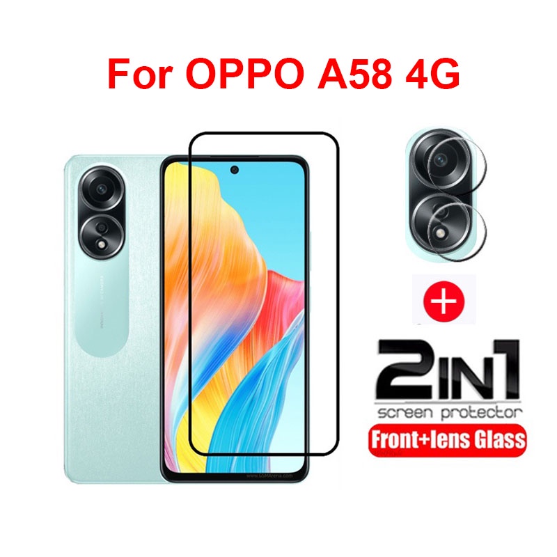 OPPO A58 4G Tempered Glass 2 In 1 Screen Protector For OPPO A98 78 58