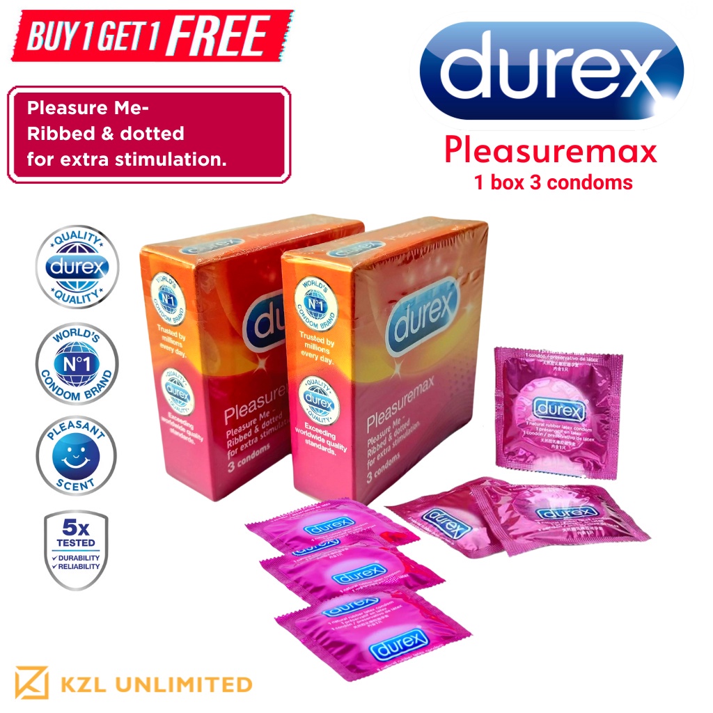 KZLU Buy 1 Get 1 Free On Durex Pleasuremax 3 Condoms Per Box Shopee