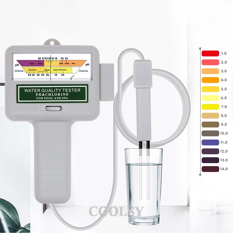 Coolsy Pc Ph Cl Chlorine Tester Water Quality Tester Portable Home