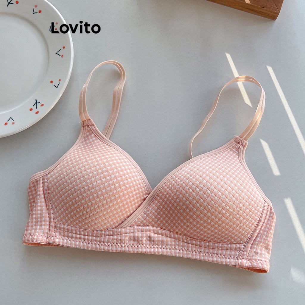 Lovito Women Contrast Binding Bra Lna Shopee Philippines