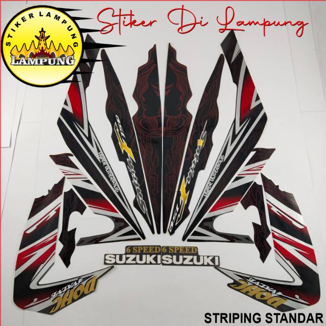 Hitam Striping Suzuki Satria Fu F Barong Black List Body