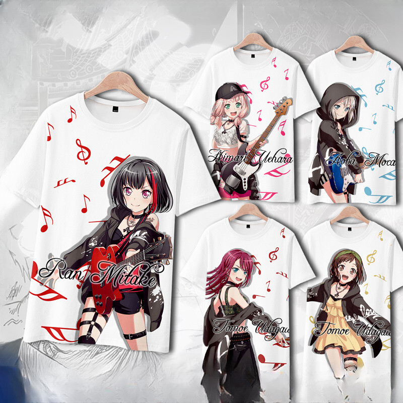 Anime BanG Dream Afterglow 3D Print T Shirt Women Men Ran Mitake Moca