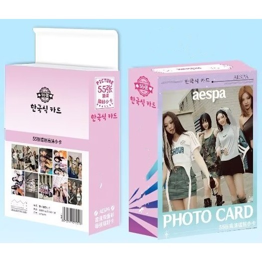 Pcs Box Aespa Photocards Laser Hologram Holographic Lomo Cards