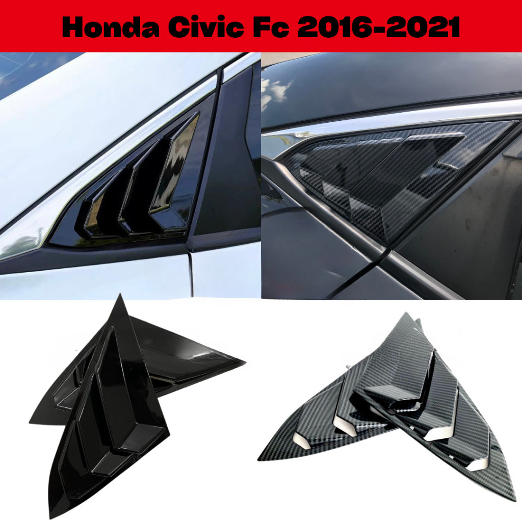 Honda Civic Fc Carbon Trim Glossy Black Rear Triangle Side