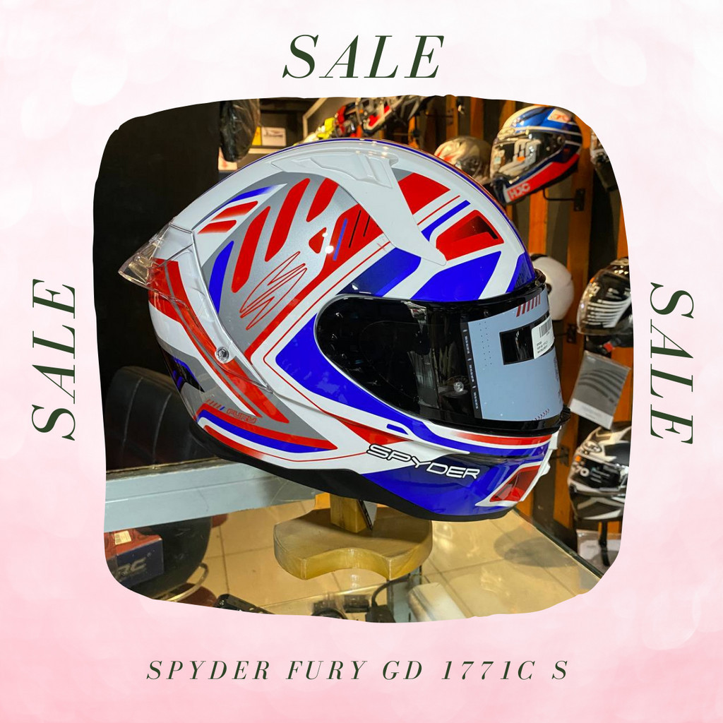 Spyder Fury Gd 1771c S Fullface Dual Visor Helmet Gloss Ripple Shopee