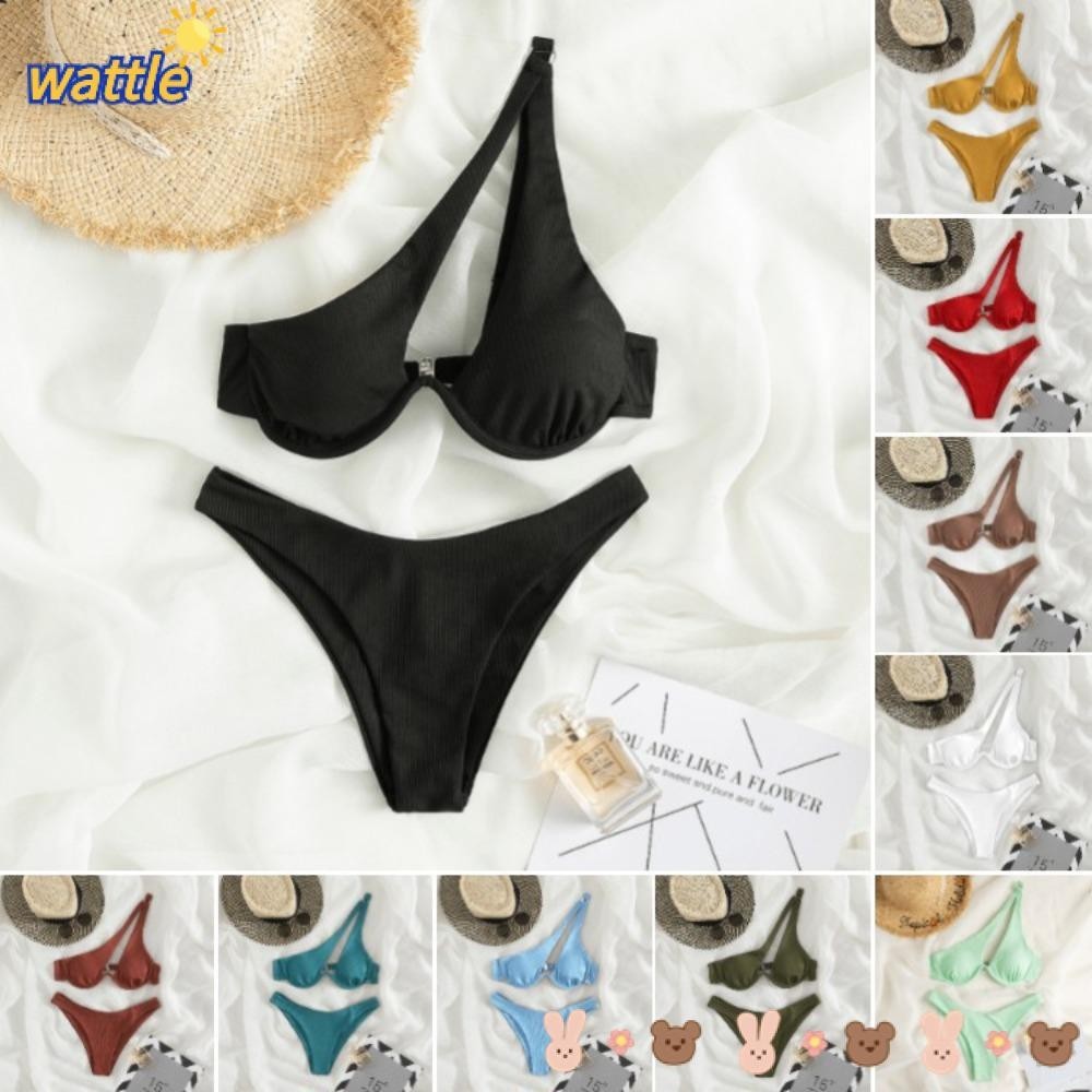 WATTLE Bikini Swimsuit Sexy Two Piece Split Bikini Fashion Cut Out