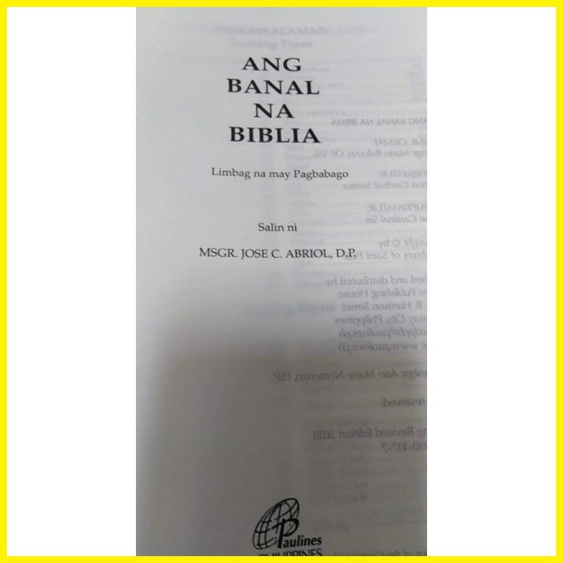 Hot Sale Ang Banal Na Biblia Soft Hard Bound W Imprimatur