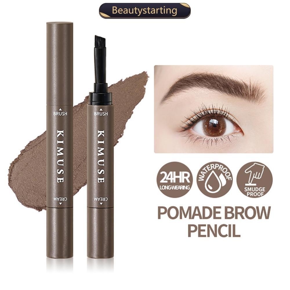 BEAUTYSTARTING 2 In 1 Eyebrow Pomade Brow Pencil Gel Creamy 3 Colors